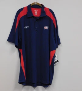 Reebok PlayDry Columbus Blue Jackets Mens Afterburn Polo Shirt Size XL  NWT - Picture 1 of 6