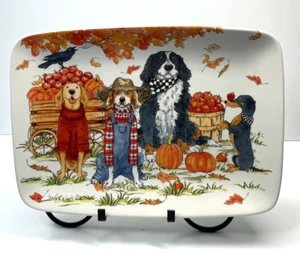 Plato de calabazas para perros Sherri Buck Baldwin International certificado nuevo con etiquetas - Imagen 1 de 3