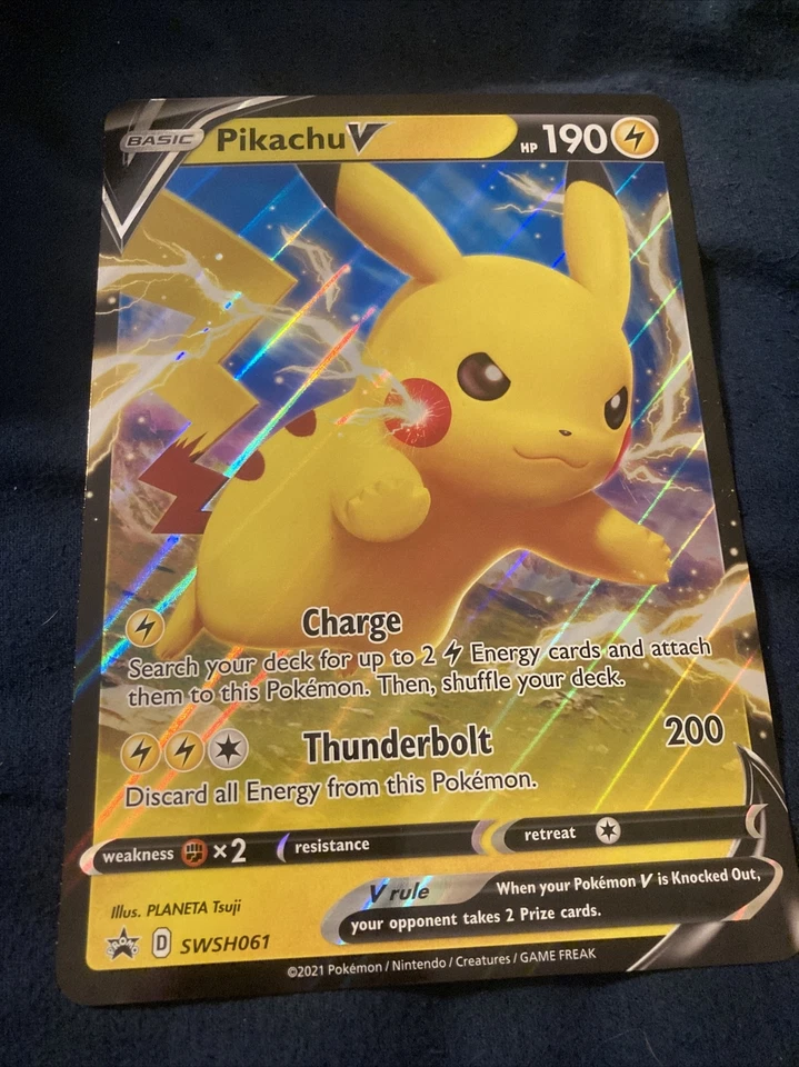 Pokemon JUMBO Pikachu V Promo Card SWSH061 NM - Image 1 of 1