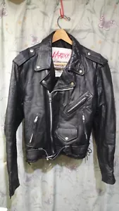 Giacca Motociclista Pelle LA Roxx Tg 38 Ha Raro Cappotto Regolazioni Laterali - Foto 1 di 17
