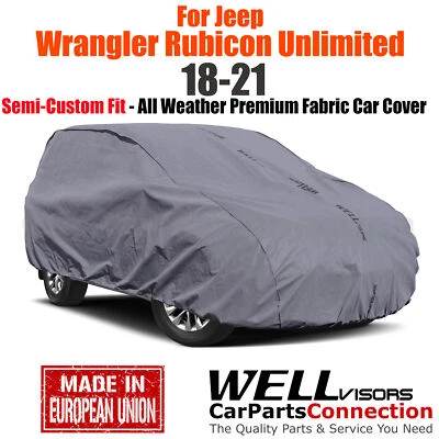 Всепогодный автомобильный чехол WellVisors для Jeep Wrangler Rubicon 18–25 годов выпуска без ограничений - Изображение 1 из 4