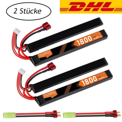 2 Stücke 11,1V 1800mAh 30C Airsoft Hobby LiPo Akku mit Mini Tamiya Stecker - Bild 1 von 4