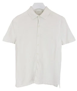 SUITSUPPLY Cotton Silk T-Shirt Men's MEDIUM Knitted Stretch Polo Neck Button - Picture 1 of 7