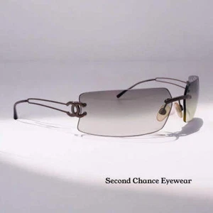 VINTAGE CHANEL CH4047 c.1708G-62MM-RIMLESS SUNGLASSES-ITALY-100% AUTHENTIC - Picture 1 of 17