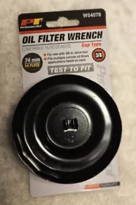 PT Oil Filter Wrench Cap Type 74 MM 14 Flute 3/8 Drive Multiple Vehicle W54078 - Picture 1 of 4