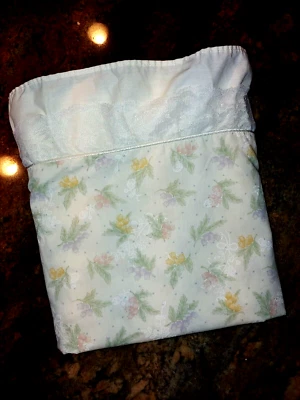 Gunne Sax Jessica McClintock Doble Floral Volantes Encaje Hoja Plana 68x93" Foto 1 de 4