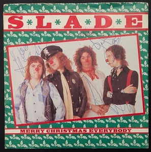 VOLLSTÄNDIG SIGNIERTES Slade "Merry Christmas Everybody" 7" Vinyl - Noddy, Dave, Don +1 - Bild 1 von 16