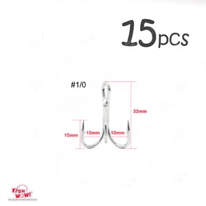 15 un. 1/0 Peces WOW!® Pesca 3x Agudos Níquel Gancho Acero Alto Carbono NUEVO - Imagen 1 de 6
