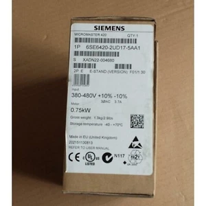 Nuevo SIEMENS 6SE6420-2UD17-5AA1 6SE6 420-2UD17-5AA1 MICROMASTER420 Sin Filtro - Imagen 1 de 3
