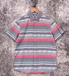 New Faherty Shirt Medium Mens Coast Organic Cotton Stripe Button Down - Picture 1 of 8