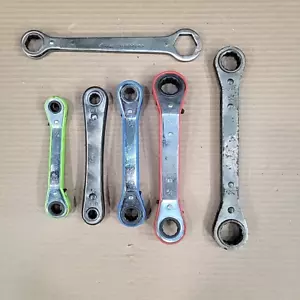 (6) Double End Ratchet Wrench Lot VTG Ford 5-Z-829 Williams RB-2428 USA Assorted - Picture 1 of 13