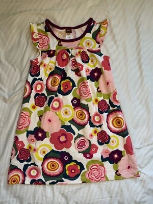 Tea Collection Short Sleeve Floral Cotton Dress Girl’s Size 5 - Image 1 of 3