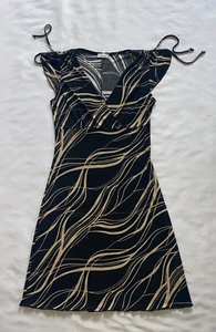 Charlotte Russe Black and Tan Midi Dress Size Large - Picture 1 of 16