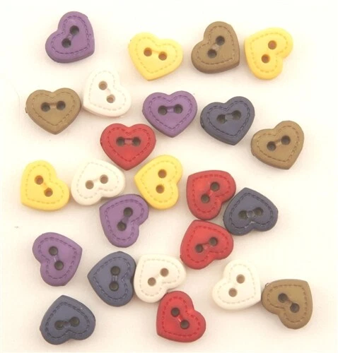 QUILTED HEARTS BUTTONS 2 Hole Scrapbooking Autumn Country Card Making Stamping - Image 1 of 1