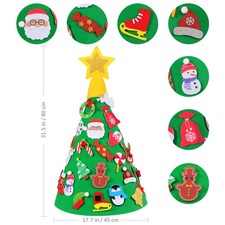 80CM Albero di Natale in Feltro Fai-da-te con Ornamenti 29pz Regali Decorazione