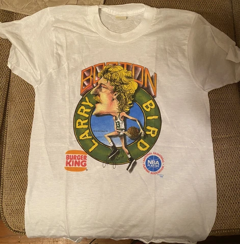 VINTAGE 1985 Boston Celtics  Team  Larry Bird T-Shirt S-3XL Cover