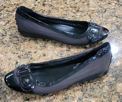 Ballerine TOD’S logo slip on nero grigio argento pelle scarpe donna 37 5 7 5