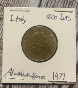 Italy 200 Lire 1979 Aluminum-Bronze Coin - Picture 1 of 2
