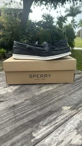 Sperry Top Sider Women’s Boat Shoes Starfish Brights Black Size 7 With Box - Picture 1 of 21