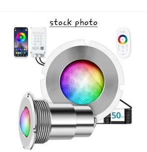 1,5" LED RGBW Multicolor Untergrund Pool Licht Spa IP68 Wasserdicht AC Fernbedienung - Bild 1 von 8