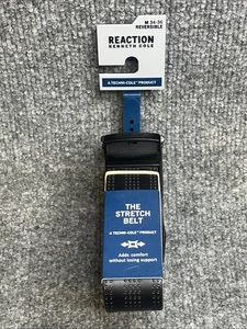 Kenneth Cole Techni  Reaction Men's LEATHER Stretch Belt Blk/Brown M 34-36 NWT - Picture 1 of 5