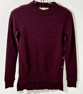 C&C California Womens XS Pullover Sweater Burgundy/Wine Speckled Long Sleeve EUC - Picture 1 of 8