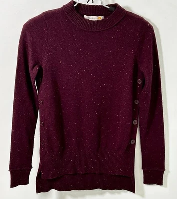 C&C California Womens XS Pullover Sweater Burgundy/Wine Speckled Long Sleeve EUC - Image 1 of 4