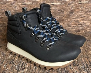 Merrell Alpine Hiker Hiking Trail Lace Up Boots Black Faux Leather Women’s 9.5 - Picture 1 of 14