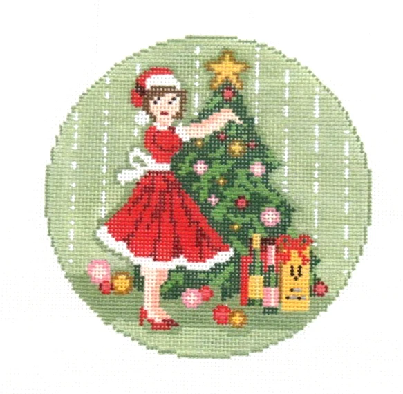 The Gingham Stitchery Betty Loves Christmas & SG Handpainted Needlepoint Canvas - Image 1 of 1