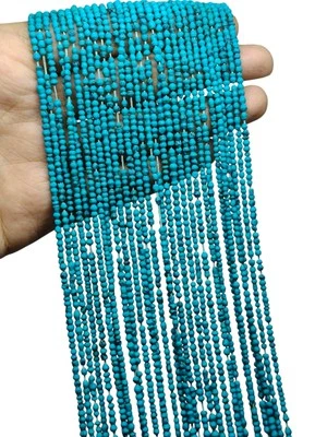 3 hebras de pequeñas cuentas afganas rondelle semilla turquesa 2,5 mm joyería Foto 1 de 4