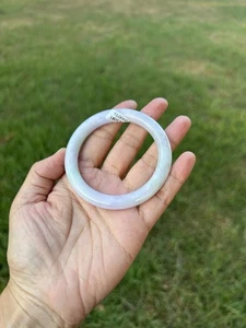 Lavendel Jadeit Jade 100% Natur Grade A 55,8 mm Armreif Armband B374 - Bild 1 von 13