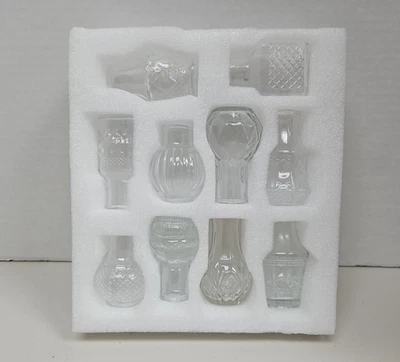 Glass Bud Vase 10 Pieces, Contemporary Etched, Clear, Centerpieces, Propagation - Image 1 of 4