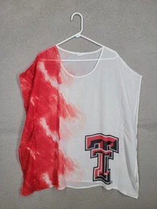 Tunica maglione piccolo tinta unita trasparente copricostume nuoto Texas Tech University spiaggia - Foto 1 di 8