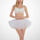 Adult Tutus 5 Layered Tulle Tutu Skirt Dress for Showing (White)