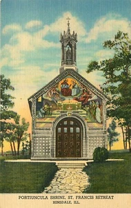 ST FRANCIS RETREAT SHRINE, HINSDALE, ILLINOIS, VINTAGE POSTCARD  - Picture 1 of 2