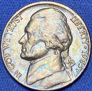 1985-D Jefferson Nickel Beautiful Lustrous Toned Coin #1 - Picture 1 of 12