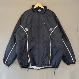 Adidas Men’s Black Zip Up Puffy Jacket Size XL Winter Style Nylon Polyester - Picture 1 of 13