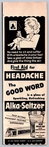 LIFE 1951 STAMPA ANNUNCIO ALKA SELTZER MAL DI TESTA PRIMO SOCCORSO - Foto 1 di 1