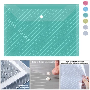 10-30X A4 Plastic Document Wallet Files Folders Filing School Office Button Bag - Picture 1 of 18
