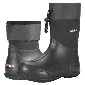 HISEA Adjustable Rain Boots Waterproof Garden Work Boot Black-US Women 12/Men 11 - Picture 1 of 11