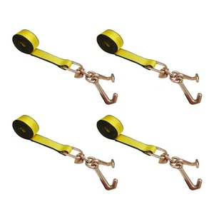 4 Pack 2" x 10' TJ Cluster Hook Car Strap for Wrecker Tow Truck Auto Hauling - Foto 1 di 7