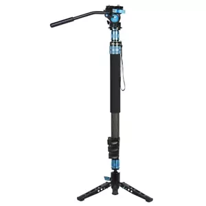 Sirui P-424FL 4-Section Carbon Fiber Monopod with VA-5X Compact Video Head - Picture 1 of 17