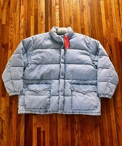 Levi’s Western Super Puffer Jacket NWT Mens Size XXL Down Light Blue Denim - Picture 1 of 5