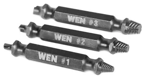 WEN DBX003 Screw Extractor Kit, Impact-Rated 3-Piece Set with Double-Ended Bits - Picture 1 of 4