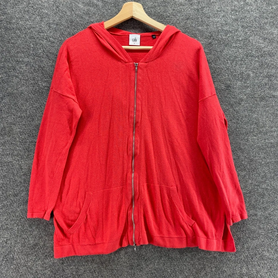 Sudadera con Capucha Cabi Cremallera Completa Mujer S Pequeña Roja Bolsillos con Capucha Manga Larga Algodón Cuello en V Foto 1 de 4