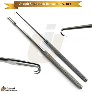 2 Joseph Skin Hook Retractor Single / Double Prong Sharp - Picture 1 of 3