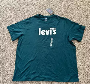 T-SHIRT LEVI'S UOMO LOGO VERDE NUOVA TAGLIA XL - Foto 1 di 2