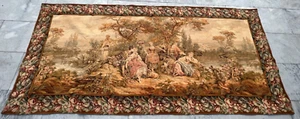 Vintage French Medieval Tapestry Decorative Romantic View Wall Hanging 205x95cm - Picture 1 of 11