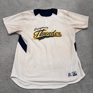 Vintage Russell Baseball Jersey Medium White Practice 00 Thunders California - Picture 1 of 22