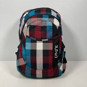 Dakine Hiking Backpack Red Black Blue White Plaid With Laptop Compartment